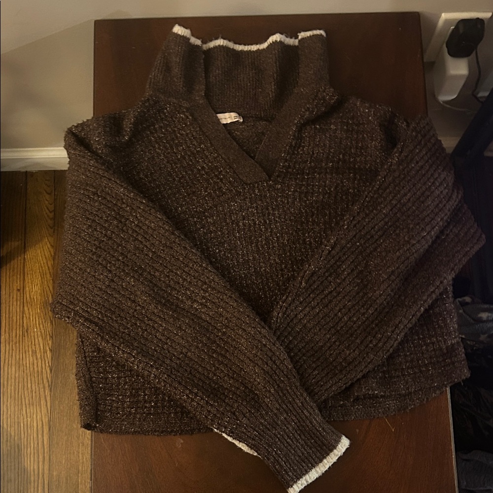 SO Brown Cowl Neck Sweater